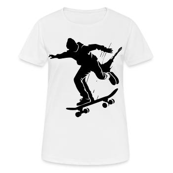 Skateboarder - Frauen T-Shirt atmungsaktiv - Weiß - Vorne - AI Model Female 172 dark (172cm)
