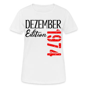 52. GEBURTSTAG DEZEMBER 1974 - Frauen T-Shirt atmungsaktiv - Weiß - Vorne - AI Model Female 172 dark (172cm)
