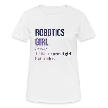 Robotics Robotics Robotics - Women's Breathable T-Shirt - white - Front - AI Model Female 172 dark (172cm)