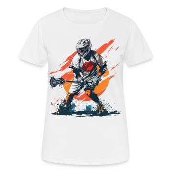 Lacrosse player - Women's Breathable T-Shirt - white - Front - AI Model Female 172 dark (172cm)