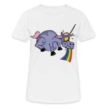 Obese Unicorn - Women's Breathable T-Shirt - white - Front - AI Model Female 172 dark (172cm)