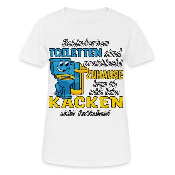 Toilettes pour handicapés - T-shirt respirant Femme - blanc - Devant - AI Model Female 172 dark (172cm)