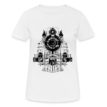 Lokomotive - Frauen T-Shirt atmungsaktiv - Weiß - Vorne - AI Model Female 172 dark (172cm)