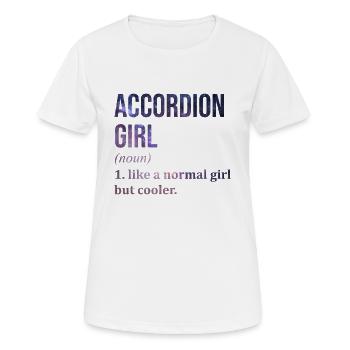 accordéon - T-shirt respirant Femme - blanc - Devant - AI Model Female 172 dark (172cm)
