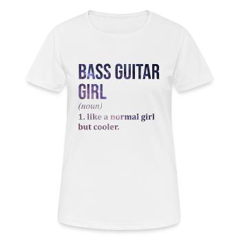 guitare basse - T-shirt respirant Femme - blanc - Devant - AI Model Female 172 dark (172cm)