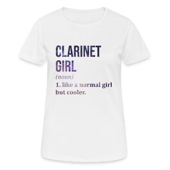Klarinette - Frauen T-Shirt atmungsaktiv - Weiß - Vorne - AI Model Female 172 dark (172cm)