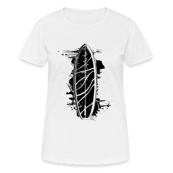 Surfbrett - Frauen T-Shirt atmungsaktiv - Weiß - Vorne - AI Model Female 172 dark (172cm)