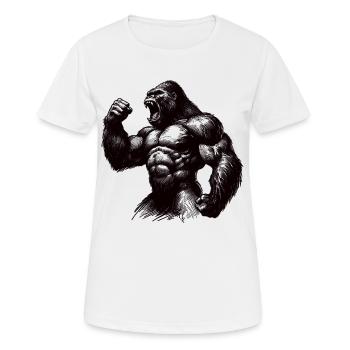 Starker Gorilla Motivation geballte Faust Geschenk - Frauen T-Shirt atmungsaktiv - Weiß - Vorne - AI Model Female 172 dark (172cm)