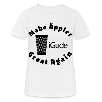 iGude Geripptes Great Again - Frauen T-Shirt atmungsaktiv - Weiß - Vorne - AI Model Female 172 dark (172cm)