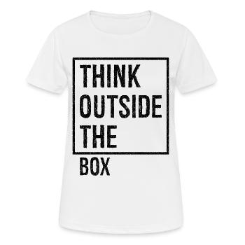 think outside the box - T-shirt respirant Femme - blanc - Devant - AI Model Female 172 dark (172cm)