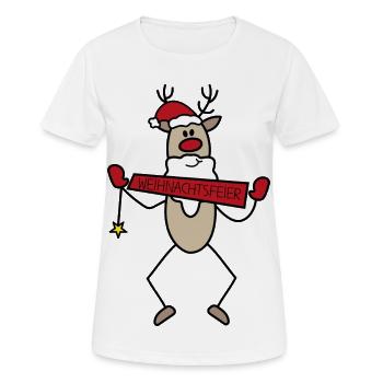 Weihnachtsfeier - Frauen T-Shirt atmungsaktiv - Weiß - Vorne - AI Model Female 172 dark (172cm)
