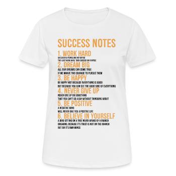 Success Notes - Women's Breathable T-Shirt - white - Front - AI Model Female 172 dark (172cm)
