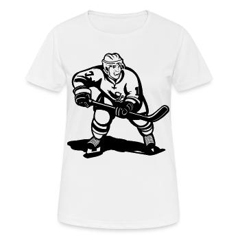 Eishockeyspieler Skizze - Frauen T-Shirt atmungsaktiv - Weiß - Vorne - AI Model Female 172 dark (172cm)
