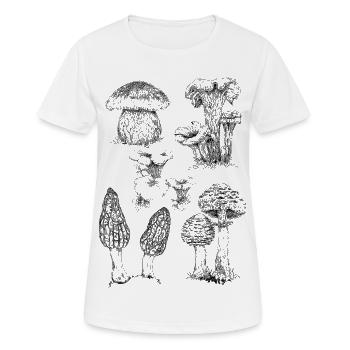 MUSHROOMS - Women's Breathable T-Shirt - white - Front - AI Model Female 172 dark (172cm)