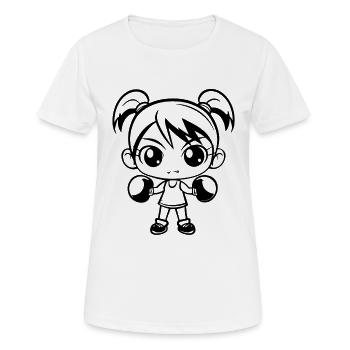 Boxe Filles - T-shirt respirant Femme - blanc - Devant - AI Model Female 172 dark (172cm)
