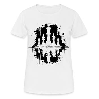 Schachfiguren Streetart - Frauen T-Shirt atmungsaktiv - Weiß - Vorne - AI Model Female 172 dark (172cm)