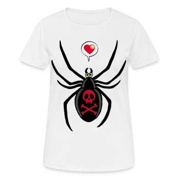 Verliebte schwarze Witwe Spinne - Frauen T-Shirt atmungsaktiv - Weiß - Vorne - AI Model Female 172 dark (172cm)