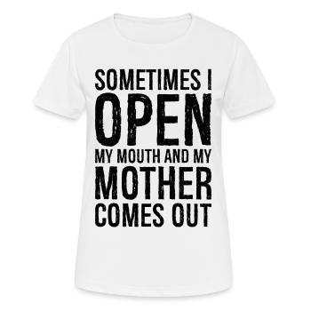 sometimes I open my mouth funny shirt - Women's Breathable T-Shirt - white - Front - AI Model Female 172 dark (172cm)
