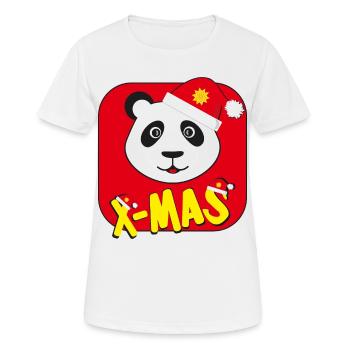Weihnachten mit coolen Panda. - Frauen T-Shirt atmungsaktiv - Weiß - Vorne - AI Model Female 172 dark (172cm)