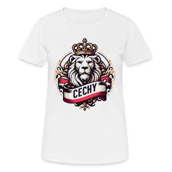 Cechy Böhmen Tschechien Löwe Flagge Geschenk - Frauen T-Shirt atmungsaktiv - Weiß - Vorne - AI Model Female 172 dark (172cm)