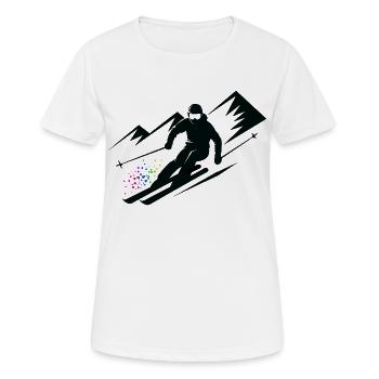 Skiurlaub Skifahrer Skifahren Wintersport - Frauen T-Shirt atmungsaktiv - Weiß - Vorne - AI Model Female 172 dark (172cm)