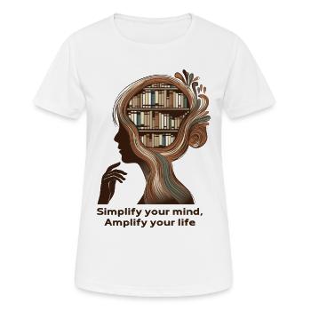 Simplify your mind Mindfulness Design - Women's Breathable T-Shirt - white - Front - AI Model Female 172 dark (172cm)