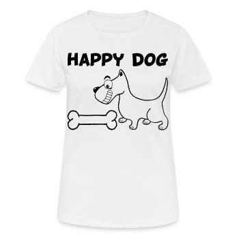 Ein glücklicher Hund (schwarz) - Frauen T-Shirt atmungsaktiv - Weiß - Vorne - AI Model Female 172 dark (172cm)