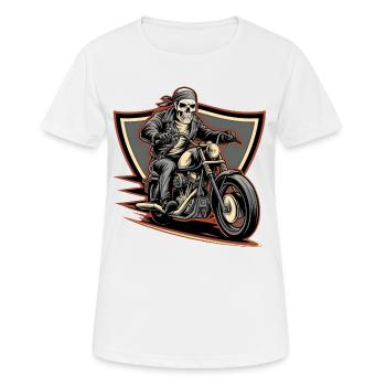 Fearless biker on a gloomy ride - Women's Breathable T-Shirt - white - Front - AI Model Female 172 dark (172cm)
