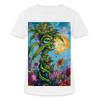 Pflanzengeist im Sonnenkleid - T-shirt respirant Femme - blanc - Devant - AI Model Female 172 dark (172cm)