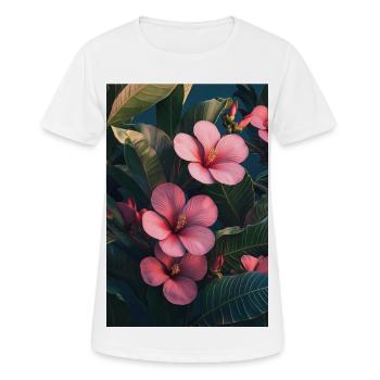 Hibiskus Pink Tropische Blütenpracht - Frauen T-Shirt atmungsaktiv - Weiß - Vorne - AI Model Female 172 dark (172cm)