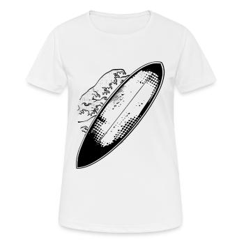Surfboard - Women's Breathable T-Shirt - white - Front - AI Model Female 172 dark (172cm)