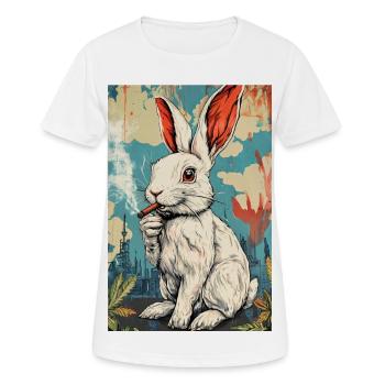 GraffitiHase Zigarette - Frauen T-Shirt atmungsaktiv - Weiß - Vorne - AI Model Female 172 dark (172cm)