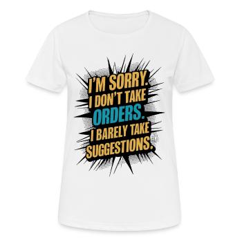 Drôle Sarcastique Citation Attitude Style BD Humour - T-shirt respirant Femme - blanc - Devant - AI Model Female 172 dark (172cm)
