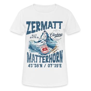 Zermatter Klettern 2 - Frauen T-Shirt atmungsaktiv - Weiß - Vorne - AI Model Female 172 dark (172cm)