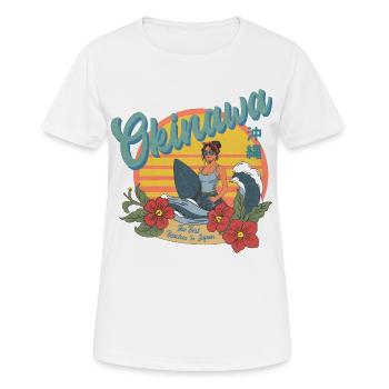 Okinawa Beaches (Halftone Version) - Frauen T-Shirt atmungsaktiv - Weiß - Vorne - AI Model Female 172 dark (172cm)