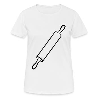 Nudelholz Skizze - Frauen T-Shirt atmungsaktiv - Weiß - Vorne - AI Model Female 172 dark (172cm)