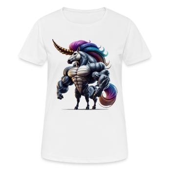 Super Einhorn - Frauen T-Shirt atmungsaktiv - Weiß - Vorne - AI Model Female 172 dark (172cm)