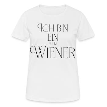 Ich bin ein (Schla) Wiener - Frauen T-Shirt atmungsaktiv - Weiß - Vorne - AI Model Female 172 dark (172cm)