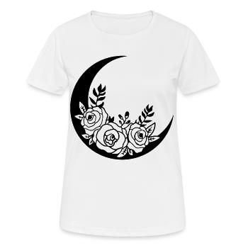 Schwarzer blühender Mond - Frauen T-Shirt atmungsaktiv - Weiß - Vorne - AI Model Female 172 dark (172cm)