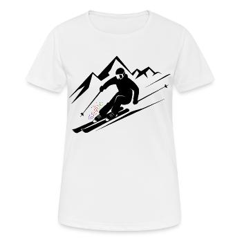Skieurs Ski Hiver Vacances d’hiver Sports d’hiver - T-shirt respirant Femme - blanc - Devant - AI Model Female 172 dark (172cm)