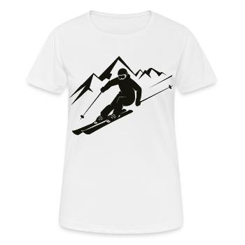 Skieurs Ski Hiver Vacances d’hiver Sports d’hiver - T-shirt respirant Femme - blanc - Devant - AI Model Female 172 dark (172cm)