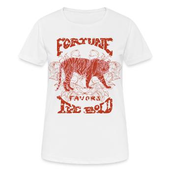 LA FORTUNE SOURIT AUX AUDACIEUX - T-shirt respirant Femme - blanc - Devant - AI Model Female 172 dark (172cm)
