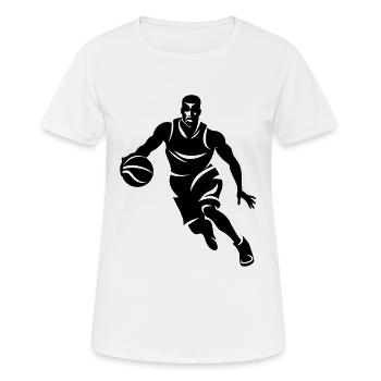 Basketballspieler - Frauen T-Shirt atmungsaktiv - Weiß - Vorne - AI Model Female 172 dark (172cm)