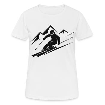 Skieurs Ski Hiver Vacances d’hiver Sports d’hiver - T-shirt respirant Femme - blanc - Devant - AI Model Female 172 dark (172cm)