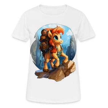 Ponies Hiking / Mountaineering Pony - Women's Breathable T-Shirt - white - Front - AI Model Female 172 dark (172cm)