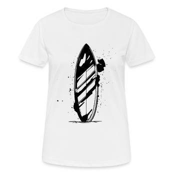 Dessin de planche de surf - T-shirt respirant Femme - blanc - Devant - AI Model Female 172 dark (172cm)