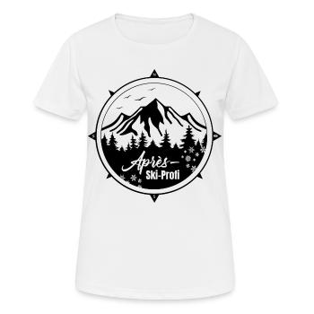Apres ski profi - Frauen T-Shirt atmungsaktiv - Weiß - Vorne - AI Model Female 172 dark (172cm)