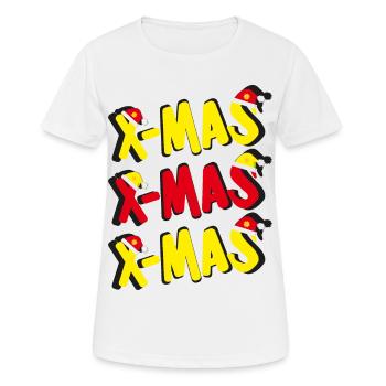 Weihnachtsmützen mit Xmas, ein toller Hingucker. - Frauen T-Shirt atmungsaktiv - Weiß - Vorne - AI Model Female 172 dark (172cm)