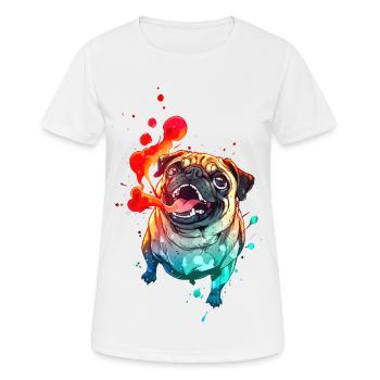 Crazy Anime Pug - Women's Breathable T-Shirt - white - Front - AI Model Female 172 dark (172cm)