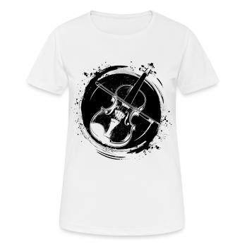 Fiddle Sketch - Women's Breathable T-Shirt - white - Front - AI Model Female 172 dark (172cm)